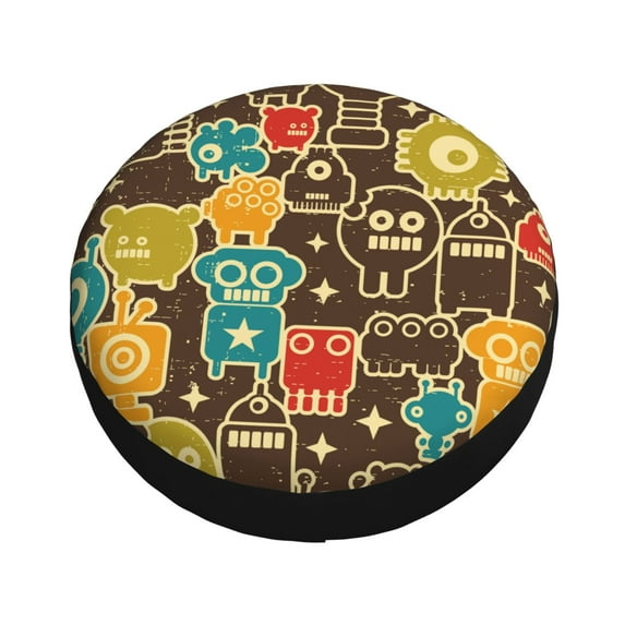 Balery Robot and Monsters Tire Covers - Tough Tire Wheel Protector for Truck, SUV, Trailer, Camper, RV -15 inch
