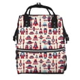 thumbnail image 1 of Balery Rocket Pattern Mummy Backpack - Waterproof Twill Canvas, Large Capacity Diaper Bag with Multiple Pockets and Adjustable Straps, 1 of 6