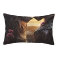 thumbnail image 1 of Balery Romantic Flower Lion Couple Bedding Queen Pillow Cases - Envelope Closure - Soft Brushed Microfiber Fabric - Shrinkage and Fade Resistant Pillow Cases-14"x20", 1 of 6