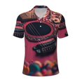 thumbnail image 1 of Balery Romantic Heart Guitar Printed Men’s Short Sleeve Polo Shirt, Midweight Men's Shirt,Golf Polo shirts -Medium, 1 of 8