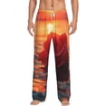 thumbnail image 1 of Balery Romantic Roses Sunset Ocean print Men's Pajama Pants,Ultra Lightweight Pjs,Lounge Pant-X-Large, 1 of 9