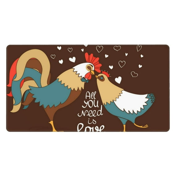 Balery Rooster And Chicken Mouse Pad ,15.8x29.5 In Large Gaming Mouse Pad Desk Mat Long Non-Slip Rubber Stitched Edges,Waterproof Mousepad Desk Mat For Gamer Office Home