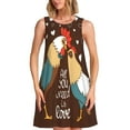 thumbnail image 1 of Balery Rooster And Chicken Pattern Women’s Summer Dresses – Loose Sleeveless Sundress, Casual and Comfortable Beach Dress for Hot Days, 1 of 7