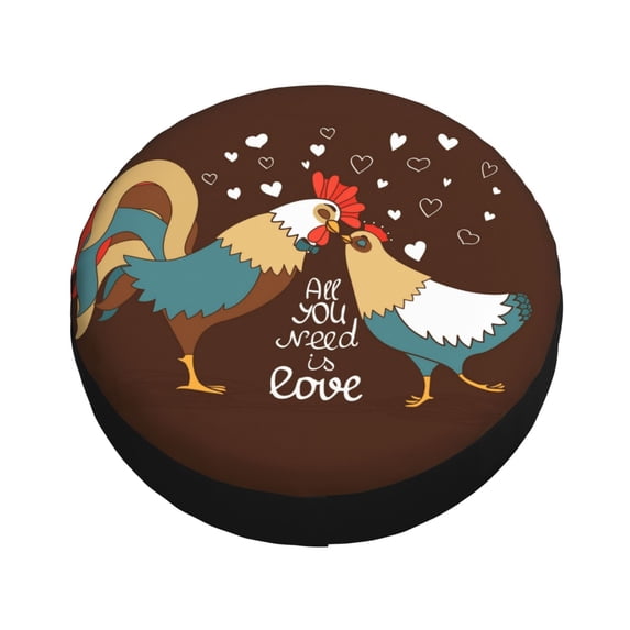 Balery Rooster And Chicken Tire Covers - Tough Tire Wheel Protector for Truck, SUV, Trailer, Camper, RV -17 inch