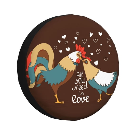 Balery Rooster And Chickentire Cover Waterproof Dust-Proof, Universal Spare Wheel Tire Cover For Trailer, Rv, Suv Truck And Vehicle Camper Accessories-17 Inch