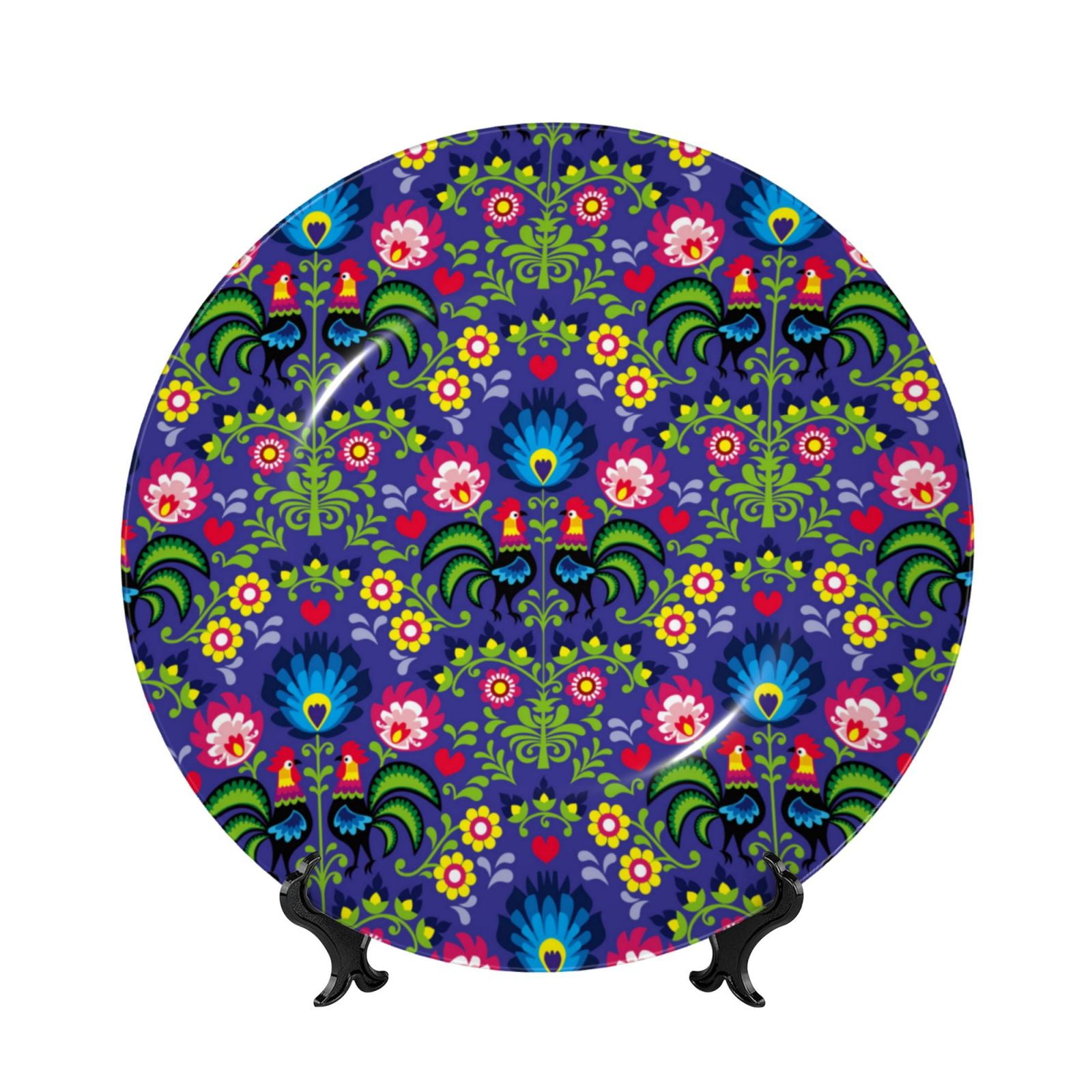 Balery Roosters 1 Print Bone China Decorative Plate Ceramic Dinner ...