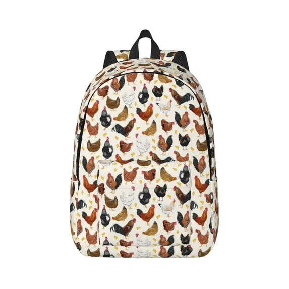 Balery Roosters and Chickens Vintage Canvas Backpack for Men and Women - Large Capacity, Durable Travel Laptop Bag for School, Work, Hiking, and Outdoor Activities