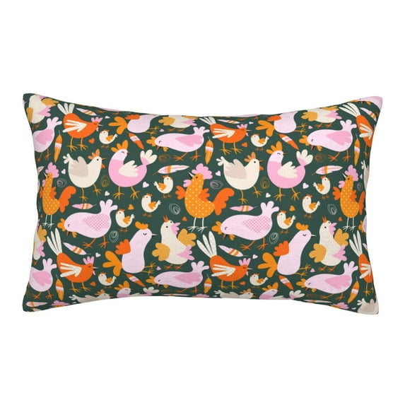 Balery Roosters and Chicks Bedding Queen Pillow Cases - Envelope Closure - Soft Brushed Microfiber Fabric - Shrinkage and Fade Resistant Pillow Cases-20"x30"