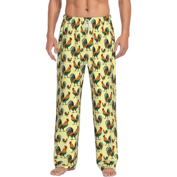 Balery Roosters In Farm print Men's Pajama Pants,Ultra Lightweight Pjs,Lounge Pant-XX-Large