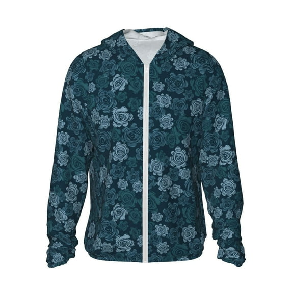 Balery Rose Flowers Men's Women's UPF 50+ Sun Protection Lightweight Hoodie Performance Long Sleeve Shirt for Fishing Running-XX-Large