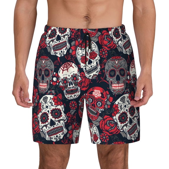 Balery Rose Flowers Mens Swim Trunks Swim Shorts for Men Quick Dry Inseam Beach Shorts with Compression Liner Pocket-Large