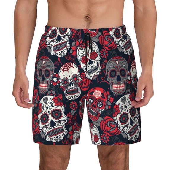 Balery Rose Flowers Mens Swim Trunks Swim Shorts for Men Quick Dry Inseam Beach Shorts with Compression Liner Pocket-X-Large