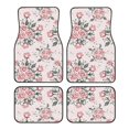 thumbnail image 1 of Balery Rose Flowers Pattern 4-Piece Floor Mats, Heavy-Duty Rubber Liners, Anti-Slip Design, All-Season Automotive Protection, Vehicles, Cars, Trucks, and SUVs, 1 of 5