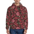 thumbnail image 1 of Balery Rose Flowers Pattern Mens Hoodie Kangaroo Pocket Hoodie Pullover Hooded Sweatshirt Ideal for Daily Wear Travel and Home-Medium, 1 of 7