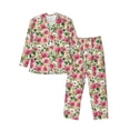 thumbnail image 1 of Balery Rose Flowers Pattern Pajama Sets for Men Long Sleeve 2 Piece Sleepwear Loungewear Sets Soft PJ's with Pockets Long Sleeve Comfy Pj Sets-Large, 1 of 7
