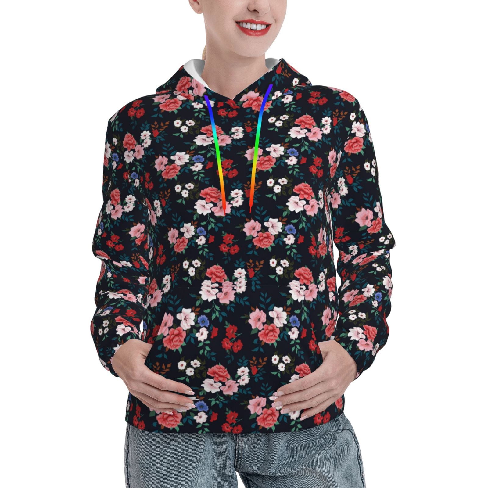 Colorful Rose Flower Women's Hoodie