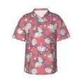 thumbnail image 1 of Balery Rose Flowers Print Men's Hawaiian Shirts Short Sleeve Beach Shirt Relaxed Fit Vacation Button Down Shirts-Small, 1 of 9
