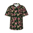thumbnail image 1 of Balery Rose Flowers Print Men's Hawaiian Shirts Short Sleeve Beach Shirt Relaxed Fit Vacation Button Down Shirts-XX-Large, 1 of 9