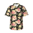 thumbnail image 1 of Balery Rose Flowers Print Men's Hawaiian Shirts Short Sleeve Beach Shirt Relaxed Fit Vacation Button Down Shirts-XX-Large, 1 of 9