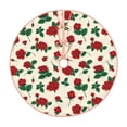 thumbnail image 1 of Balery Rose Flowers Printed Christmas Tree Skirt , Merry Christmas Party Christmas Tree Decoration,Adjustable Tree Skirt-30", 1 of 6