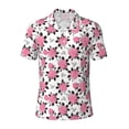 thumbnail image 1 of Balery Rose Flowers Printed Men’s Short Sleeve Polo Shirt, Midweight Men's Shirt,Golf Polo shirts -3X-Large, 1 of 9