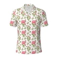 thumbnail image 1 of Balery Rose Flowers Printed Men’s Short Sleeve Polo Shirt, Midweight Men's Shirt,Golf Polo shirts -Large, 1 of 8