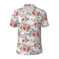 thumbnail image 1 of Balery Rose Flowers Printed Men’s Short Sleeve Polo Shirt, Midweight Men's Shirt,Golf Polo shirts -Small, 1 of 9