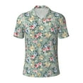 thumbnail image 1 of Balery Rose Flowers Printed Men’s Short Sleeve Polo Shirt, Midweight Men's Shirt,Golf Polo shirts -Small, 1 of 9