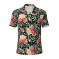 thumbnail image 1 of Balery Rose Flowers Printed Men’s Short Sleeve Polo Shirt, Midweight Men's Shirt,Golf Polo shirts -XX-Large, 1 of 9