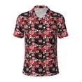 thumbnail image 1 of Balery Rose Flowers Printed Men’s Short Sleeve Polo Shirt, Midweight Men's Shirt,Golf Polo shirts -XX-Large, 1 of 9
