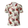 thumbnail image 1 of Balery Rose Flowers Printed Men’s Short Sleeve Polo Shirt, Midweight Men's Shirt,Golf Polo shirts -, 1 of 8