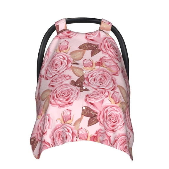 Balery Rose Flowers Printed Nursing Cover Breastfeeding Scarf - Baby Car Seat Covers, Infant Stroller Cover, Carseat Canopy for Girls and Boys
