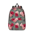 thumbnail image 1 of Balery Rose Flowers Vintage Canvas Backpack for Men and Women - Large Capacity, Durable Travel Laptop Bag for School, Work, Hiking, and Outdoor Activities, 1 of 7