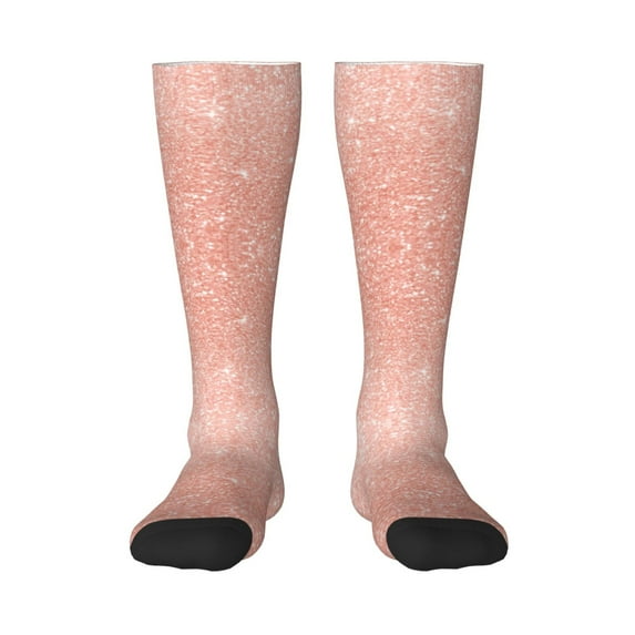 Balery Rose Gold Glitter Fun Novelty Socks Men'S Women'S Crew Socks Funny Crazy Novelty Socks Quirky And Cool Socks