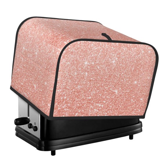 Balery Rose Gold Glitter Pattern Oven Cover Kitchen Bread Machine Protector, 4 Slice Toaster Cover for Home, Anti Dust Fingerprint Coaster Cover