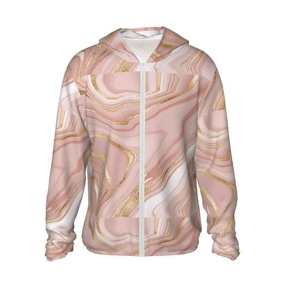 Balery Rose Gold Glitter Splatter Men's Women's UPF 50+ Sun Protection Lightweight Hoodie Performance Long Sleeve Shirt for Fishing Running-XX-Large