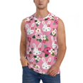 thumbnail image 1 of Balery Rose Rabbit Men's Sleeveless Muscle Shirts Workout Tank Top, Moisture Wicking, Odor Protection-Medium, 1 of 8
