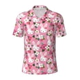 thumbnail image 1 of Balery Rose Rabbit Printed Men’s Short Sleeve Polo Shirt, Midweight Men's Shirt,Golf Polo shirts -Small, 1 of 8