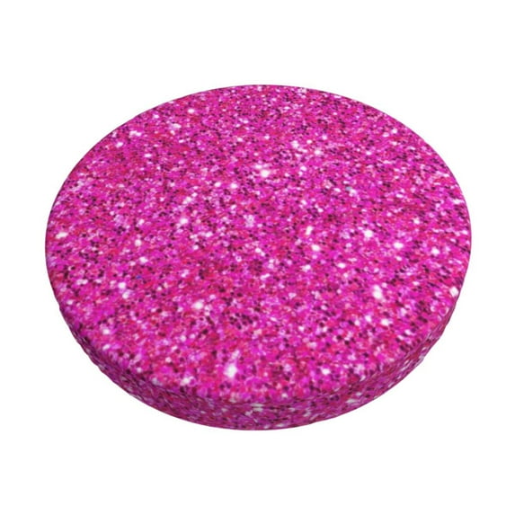 Balery Rose Red Glitter Velvet Round Bar Chair Cushion Cover Adjustable, Protects From Scratches And Stains, Soft & Washable Ideal For Wooden And Metal Stools - 13 Inch