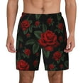 thumbnail image 1 of Balery Roses Mens Swim Trunks Swim Shorts for Men Quick Dry Inseam Beach Shorts with Compression Liner Pocket-Small, 1 of 9