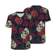 thumbnail image 1 of Balery Roses Skulls Baseball Jersey for Men Casual Button Down Shirts Short Sleeve Active Team Sports Uniform-XX-Large, 1 of 9