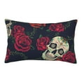 thumbnail image 1 of Balery Roses Skulls Bedding Queen Pillow Cases - Envelope Closure - Soft Brushed Microfiber Fabric - Shrinkage and Fade Resistant Pillow Cases-16"x24", 1 of 9