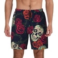 thumbnail image 1 of Balery Roses Skulls Mens Swim Trunks Swim Shorts for Men Quick Dry Inseam Beach Shorts with Compression Liner Pocket-Medium, 1 of 9