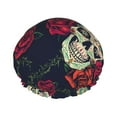 thumbnail image 1 of Balery Roses Skulls Shower Caps, Double Layer Waterproof Shower Cap, Double Layers Reusable Shower Cap With Soft Comfortable For Long Thick Hair Soft Bath Shower Hair Caps, 1 of 9