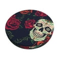 thumbnail image 1 of Balery Roses Skulls Velvet Round Bar Chair Cushion Cover Adjustable, Protects From Scratches And Stains, Soft & Washable Ideal For Wooden And Metal Stools - 12 Inch, 1 of 7