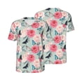 thumbnail image 1 of Balery Roses and Butterflies Baseball Jersey for Men Casual Button Down Shirts Short Sleeve Active Team Sports Uniform-Small, 1 of 9