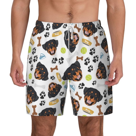 Balery Rottweiler Mens Swim Trunks Swim Shorts for Men Quick Dry Inseam Beach Shorts with Compression Liner Pocket-X-Large