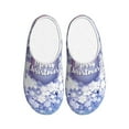 thumbnail image 1 of Balery Round Snow Merry Christmas Pattern Women's Fuzzy Memory Foam Slippers Fluffy Winter House Shoes Indoor and Outdoor-39/40, 1 of 7
