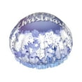 thumbnail image 1 of Balery Round Snow Merry Christmas Shower Caps, Double Layer Waterproof Shower Cap, Double Layers Reusable Shower Cap With Soft Comfortable For Long Thick Hair Soft Bath Shower Hair Caps, 1 of 9