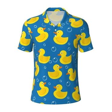Balery Rubber Duck Printed Men’s Short Sleeve Polo Shirt, Midweight Men's Shirt,Golf Polo shirts -
